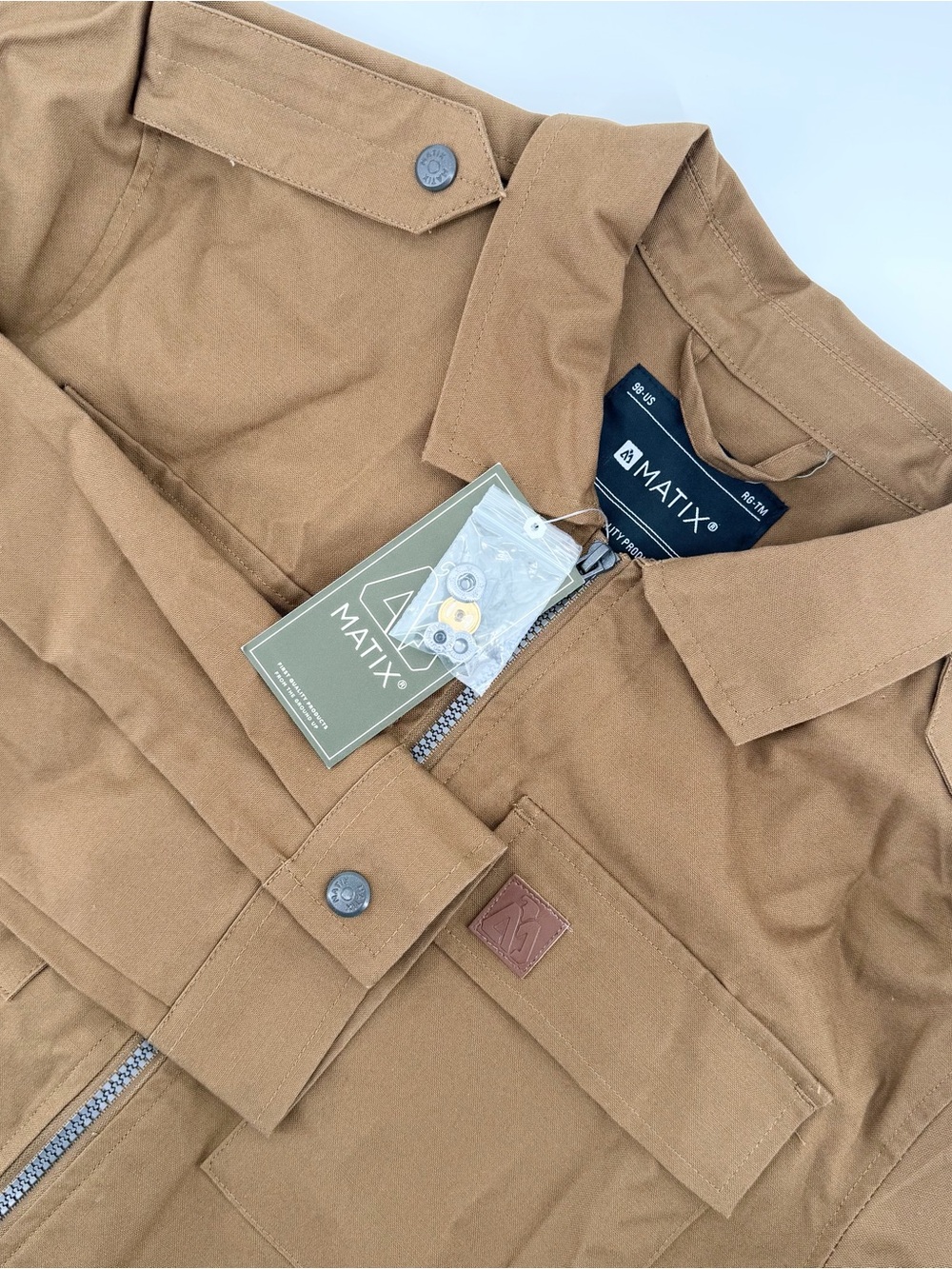 Matix Men Utility Field Jacket Size M NWT Wood Brown Canvas Military Full Zip